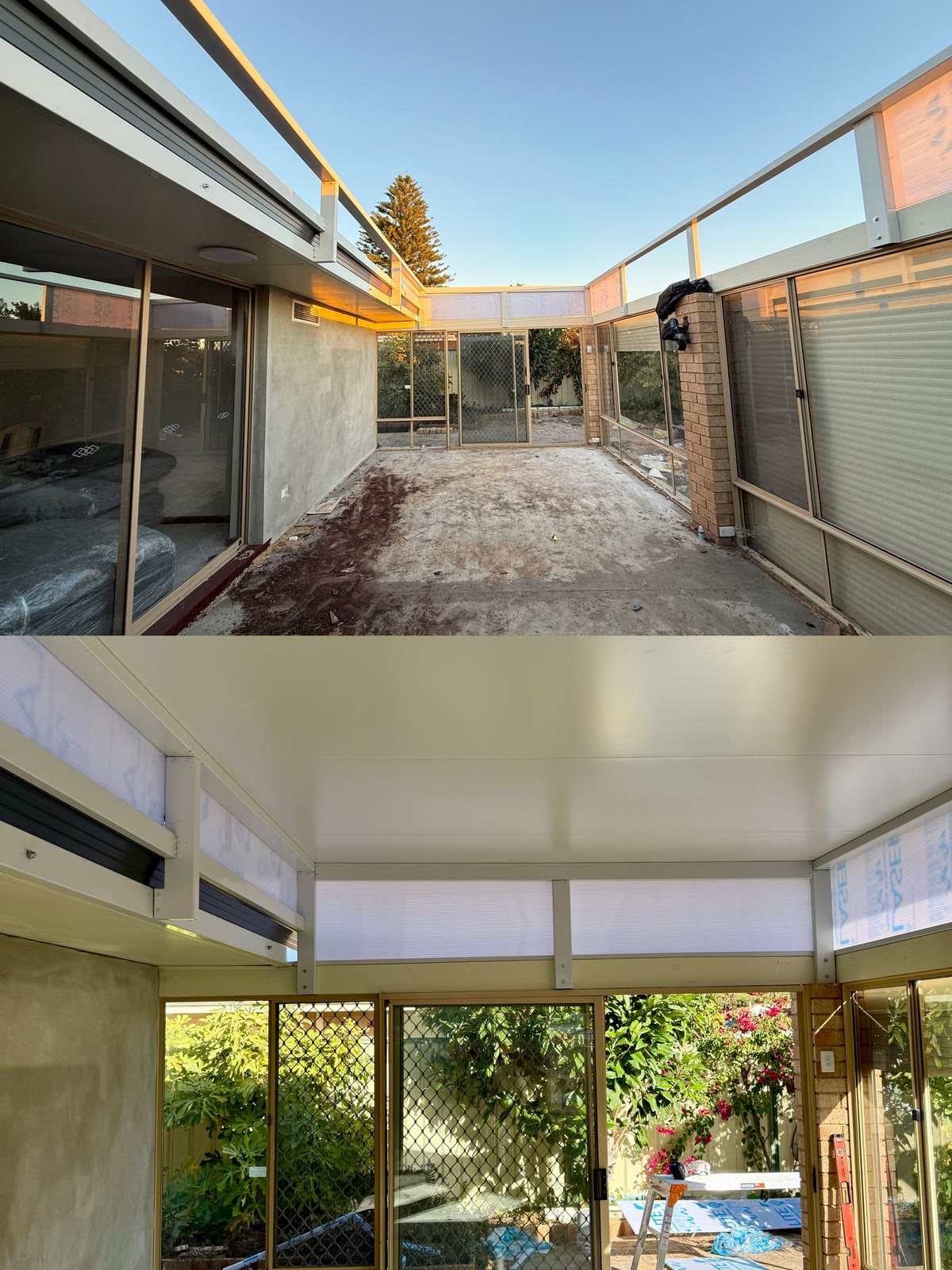 Enclosed courtyard roof