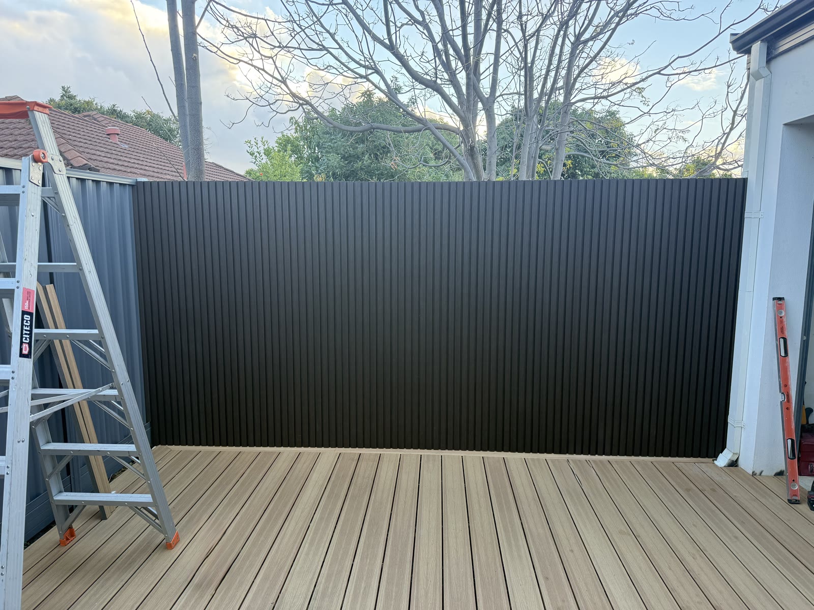 Black slat wall cladding